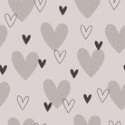 Hand drawn heart outline fabric print in muted colours for everyday pajamas