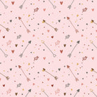 Playful arrow and XO text fabric print with heart details for night suits