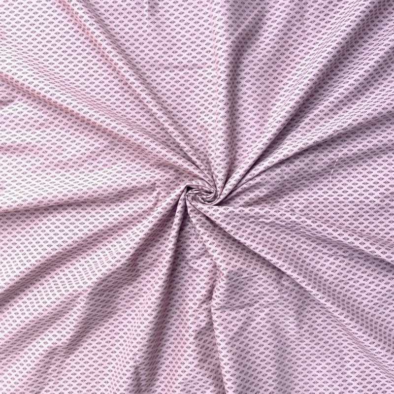 Serene Blush Jaipuri cotton fabric for soft night suits, calm loungewear and gifting pajamas.