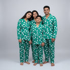 Ace Of Dreams print cotton family pajama set for adults and kids