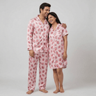 Matching Berrylicious satin half-sleeve night suit for him and her