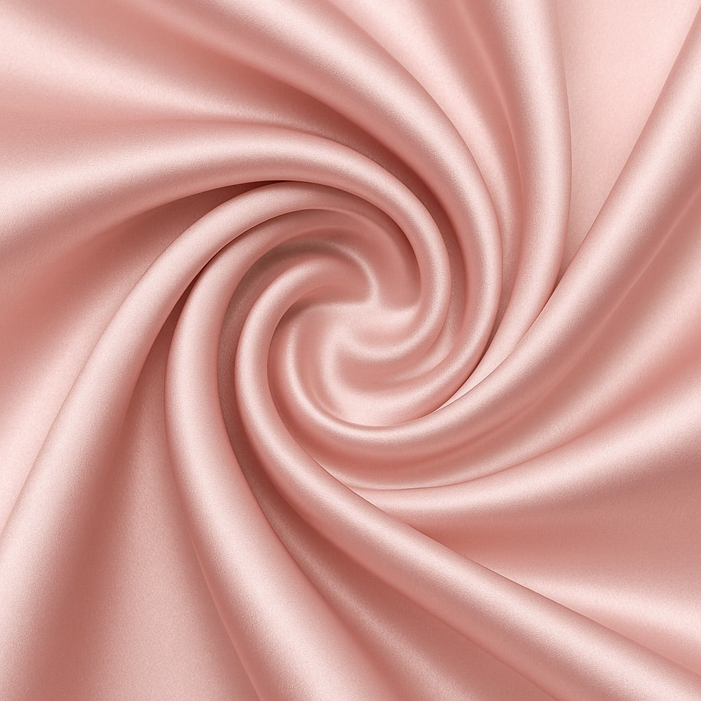 Blush Pink Satin fabric for soft customised night suits, elegant sleepwear, and minimal loungewear.