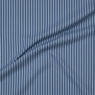 Classic blue cotton fabric with white stripe pattern