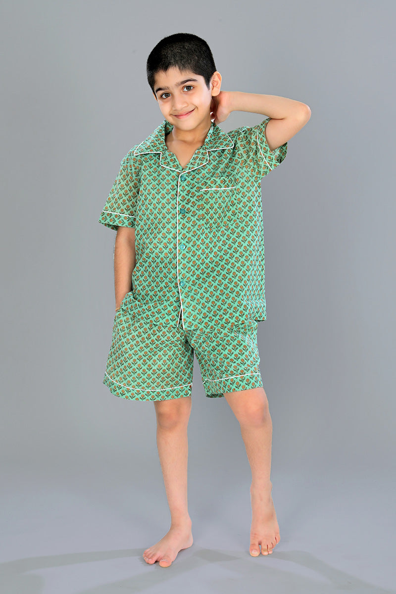 Short Sleeve Shirt + Shorts — front