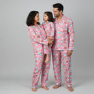 Donut and coffee print family cotton sleepwear set