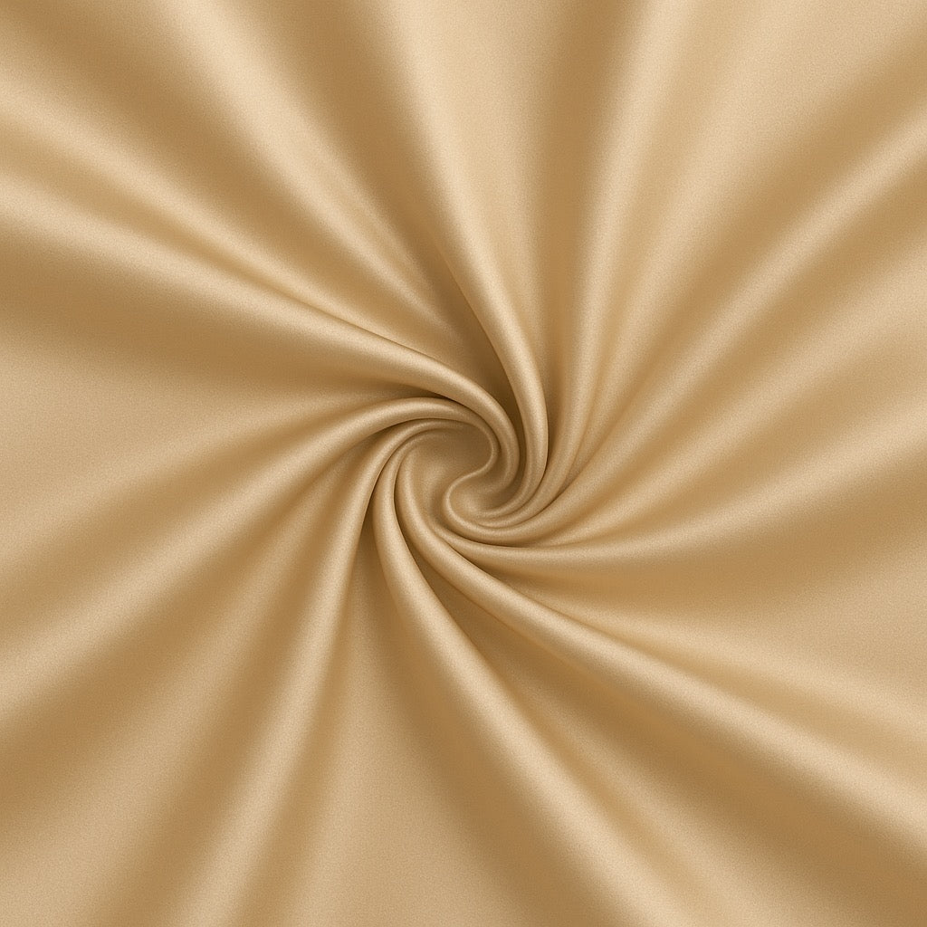Champagne Beige Satin fabric for premium night suits, soft sleepwear, and refined loungewear.