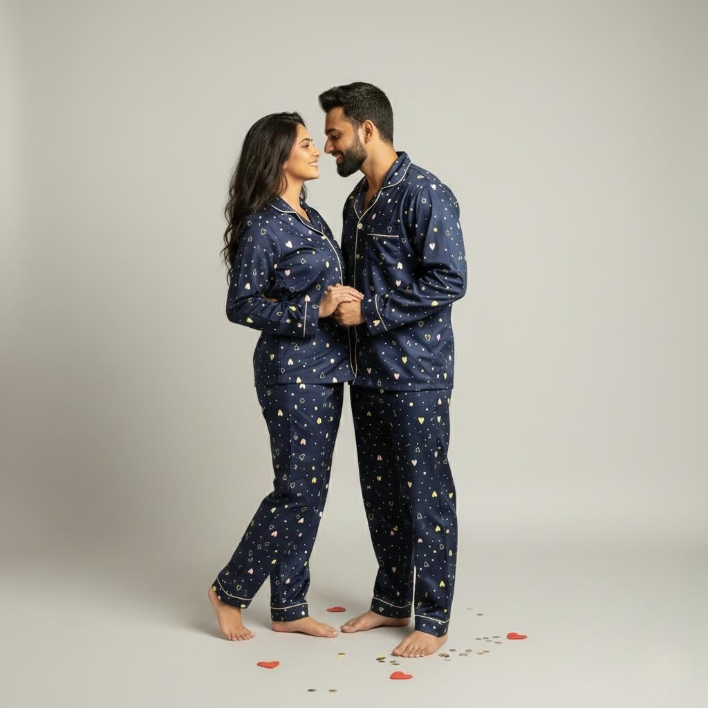 Hearty Delight Couple Pajama Set