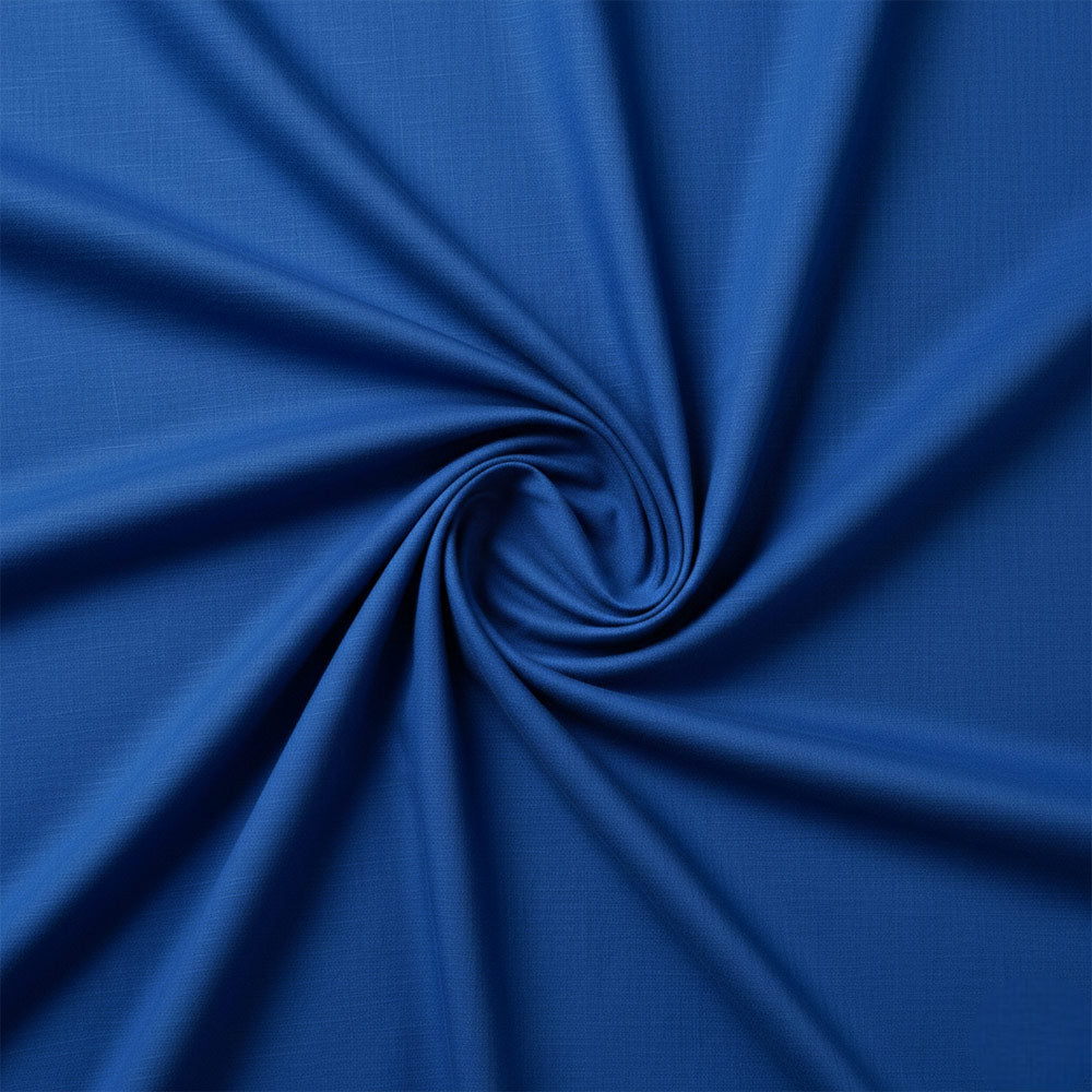 Indigo blue cotton fabric for classic matching couple sleepwear.