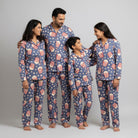 Movie night popcorn print family lounge pajama set