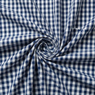 Close-up of blue and white checkered fabric