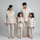Owl print matching family cotton pajamas