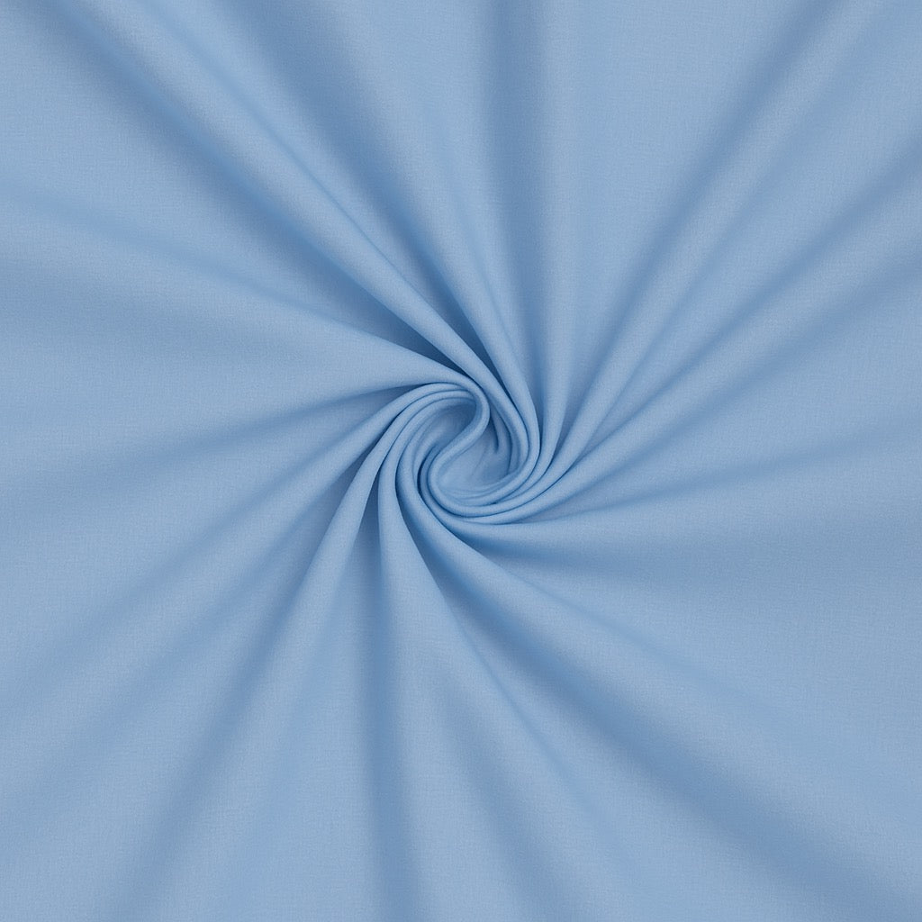 Powder blue cotton fabric for soft night suits, calm sleepwear and relaxed daily lounging.