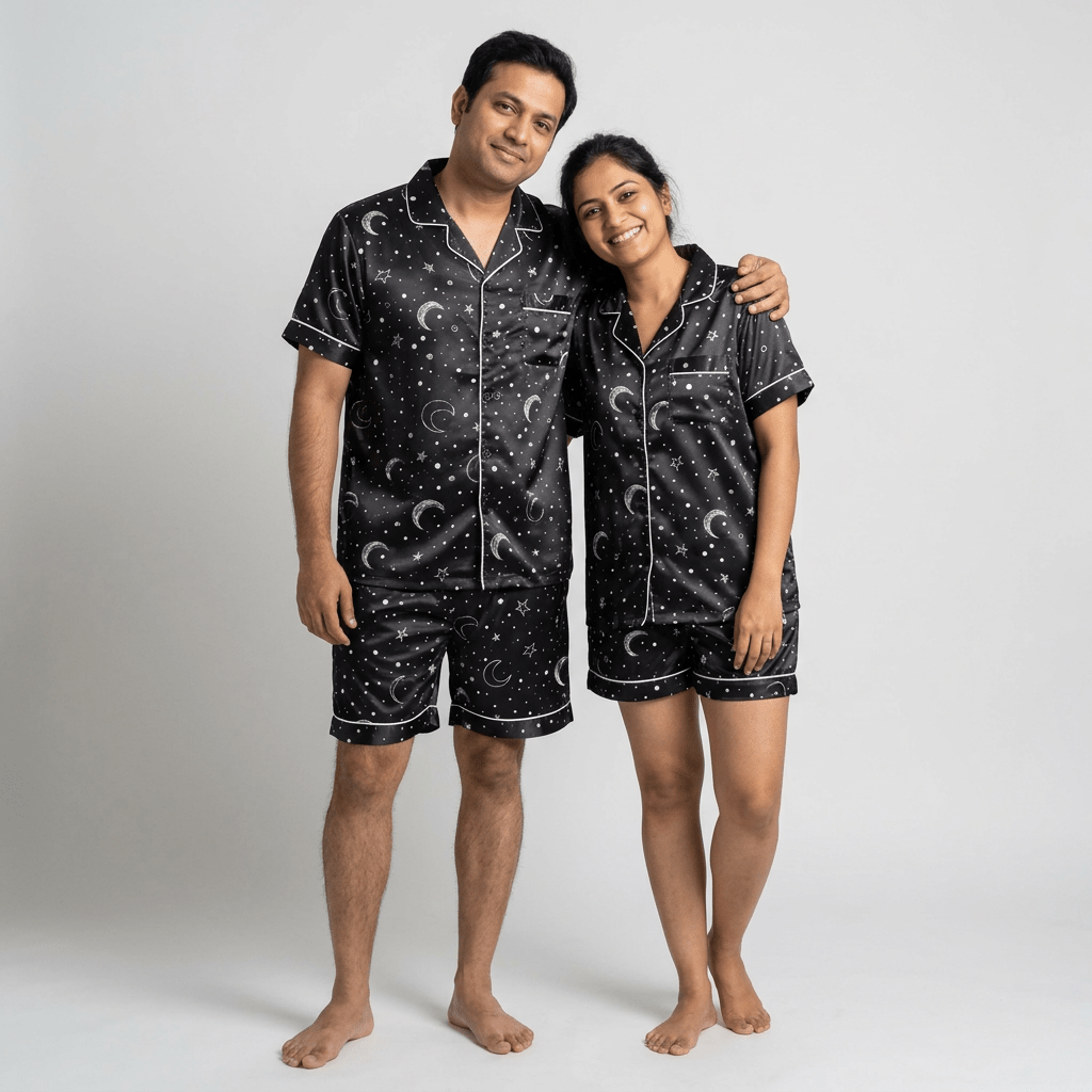 The two of you in matching Shining Stars shorts set