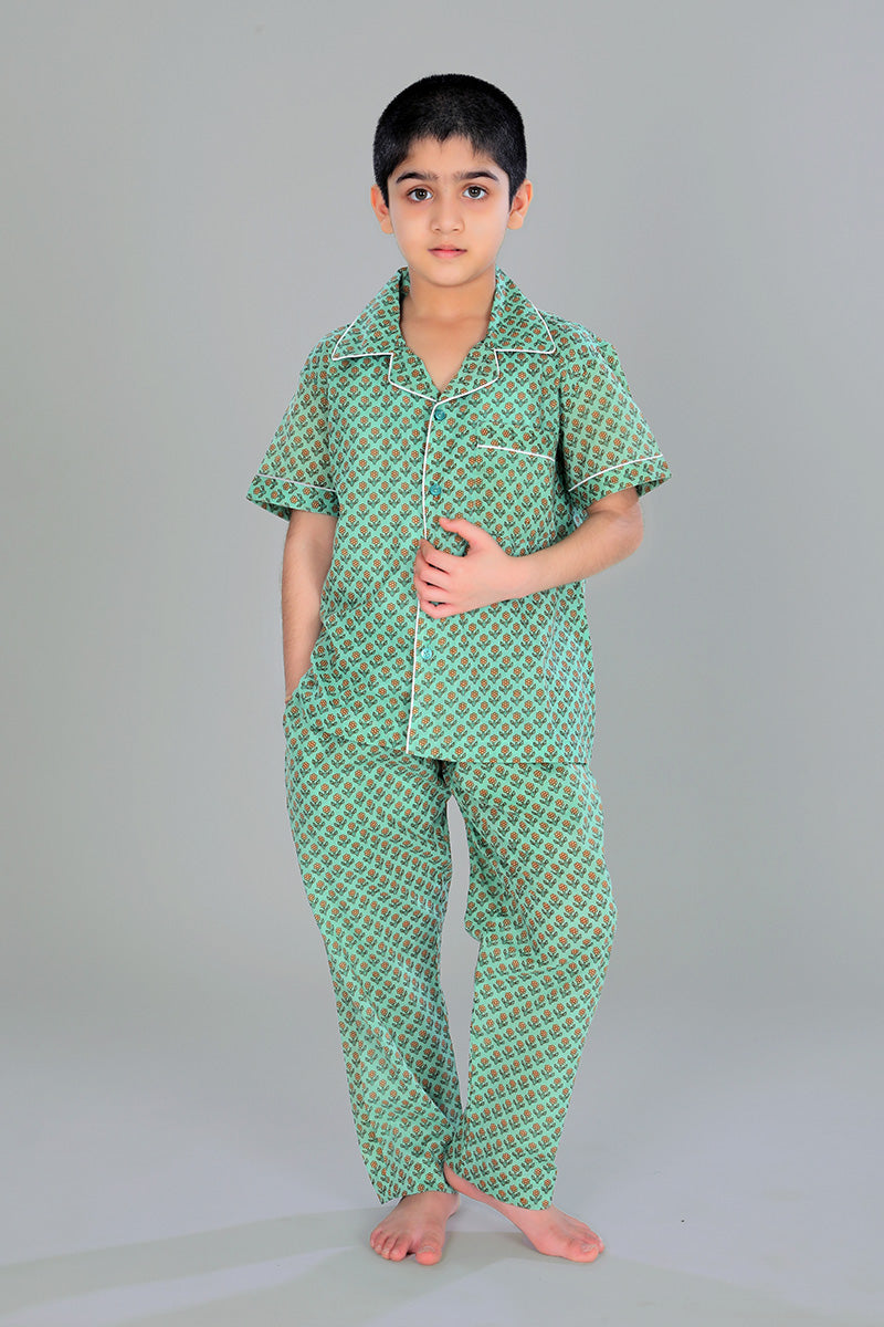 Short Sleeve Shirt + Pajamas — front