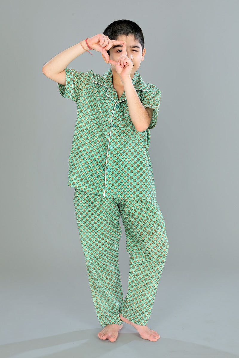 Short Sleeve Shirt + Pajamas — side