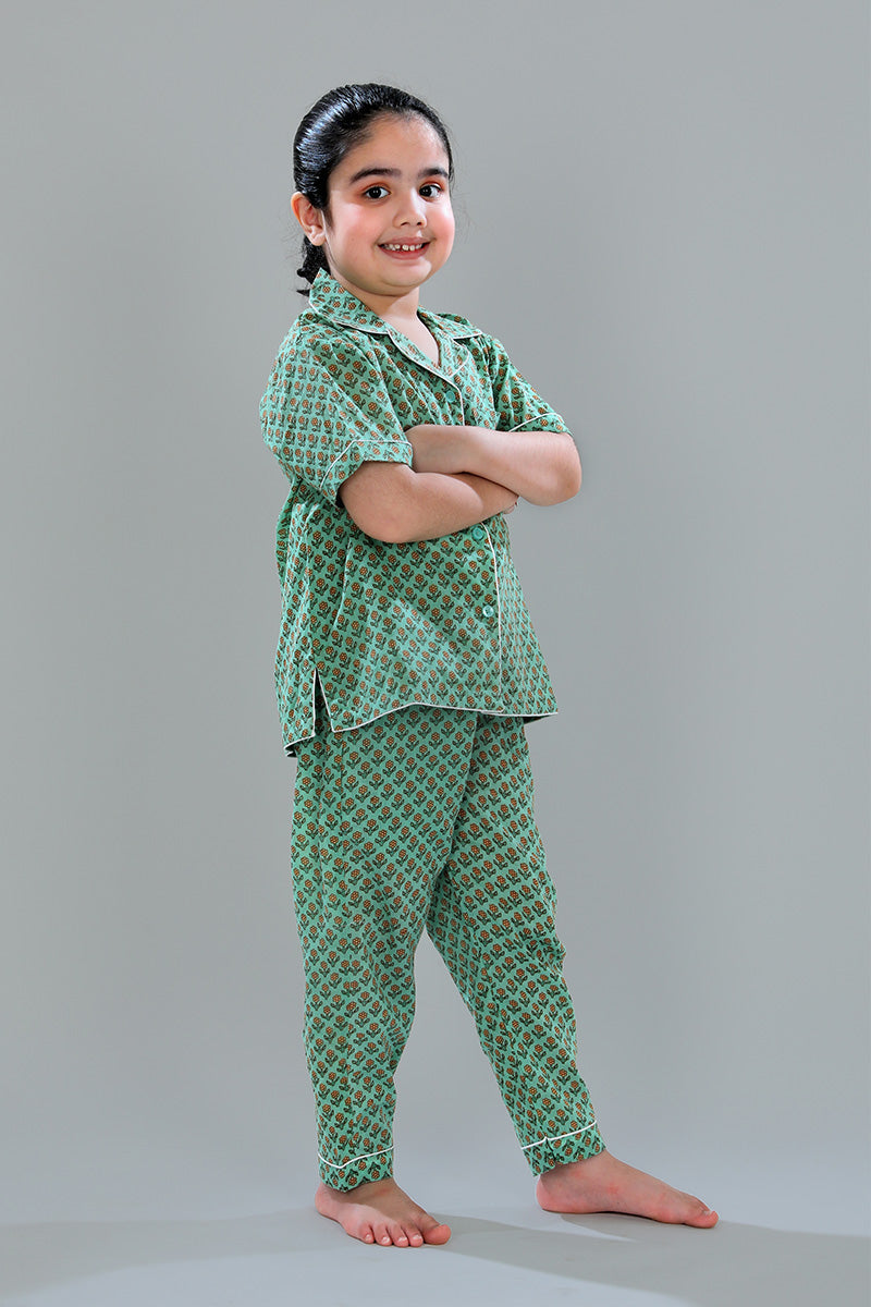 Short Sleeve Shirt + Pajamas — side