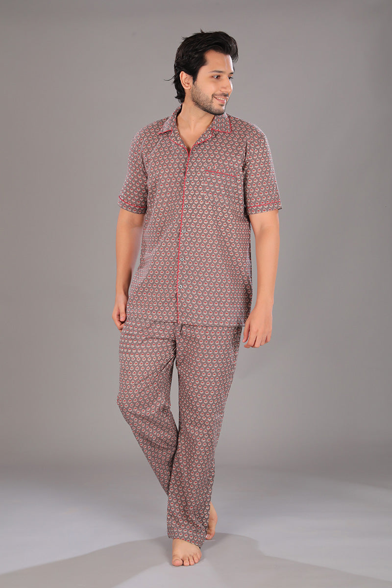 Short Sleeve Shirt + Pajamas — front