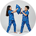 Matching sibling pajamas set