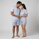 Matching Striped Mania satin shorts set for the two of you
