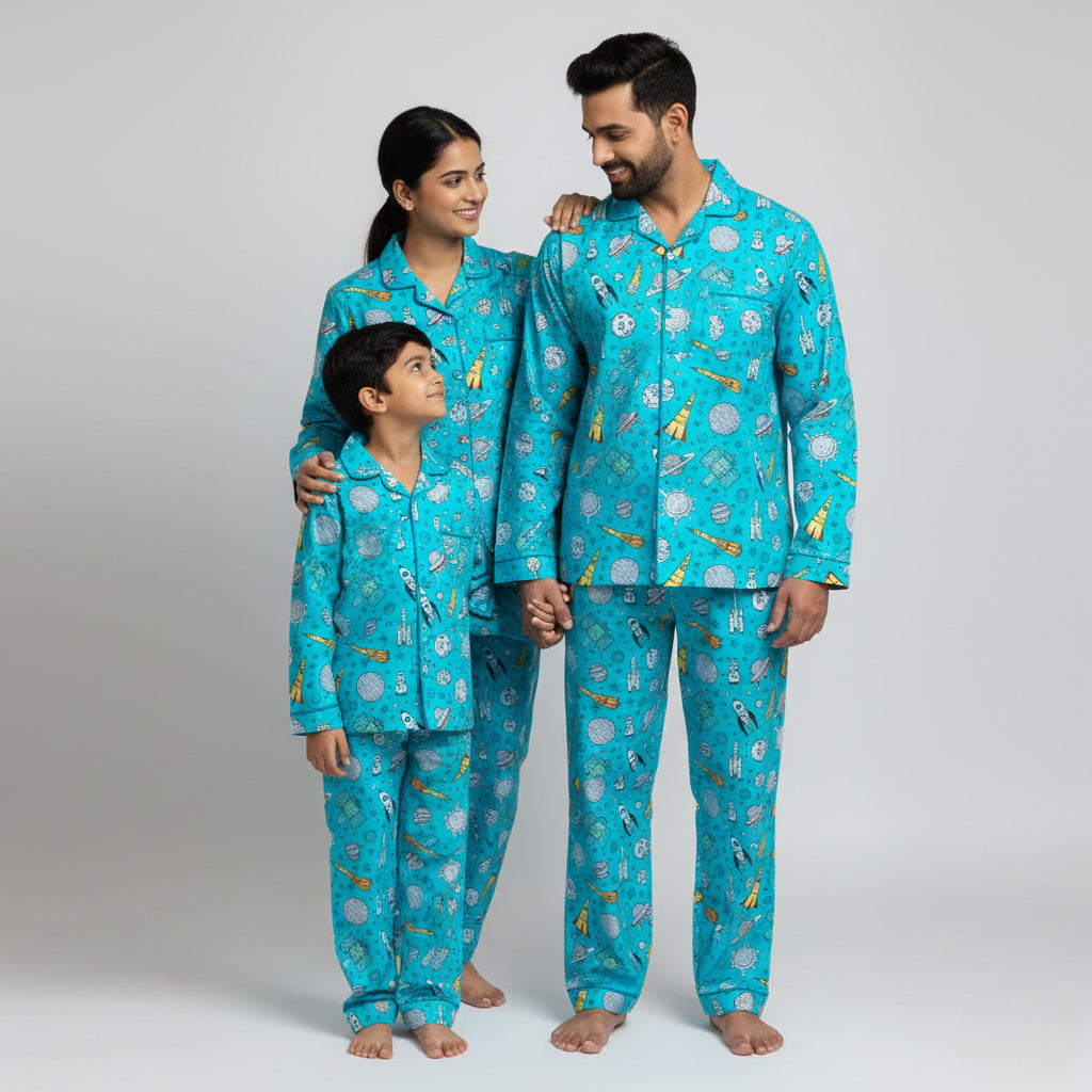 To the moon print family comfort wear pajama set