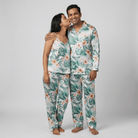 Tropical Mood his and her pajama set worn together