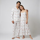 Him and her in matching Two Of A Kind Cards night suit