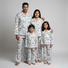 Wild animals print family cotton night suit