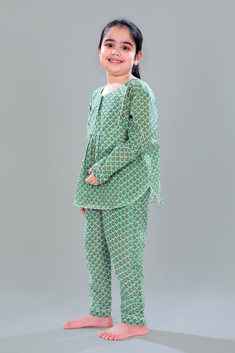 Hopscotch Girls Cotton Sleeveless Ethnic Print Kurta Pajama Set in Multi  Color (1068173) | Udaan - B2B Buying for Retailers