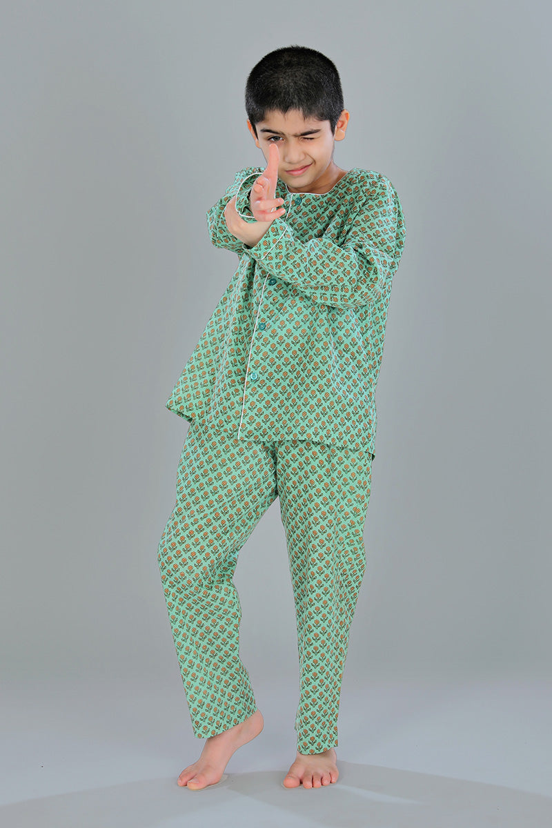 Round Neck Pajama Set for Boys Pajama Tribe